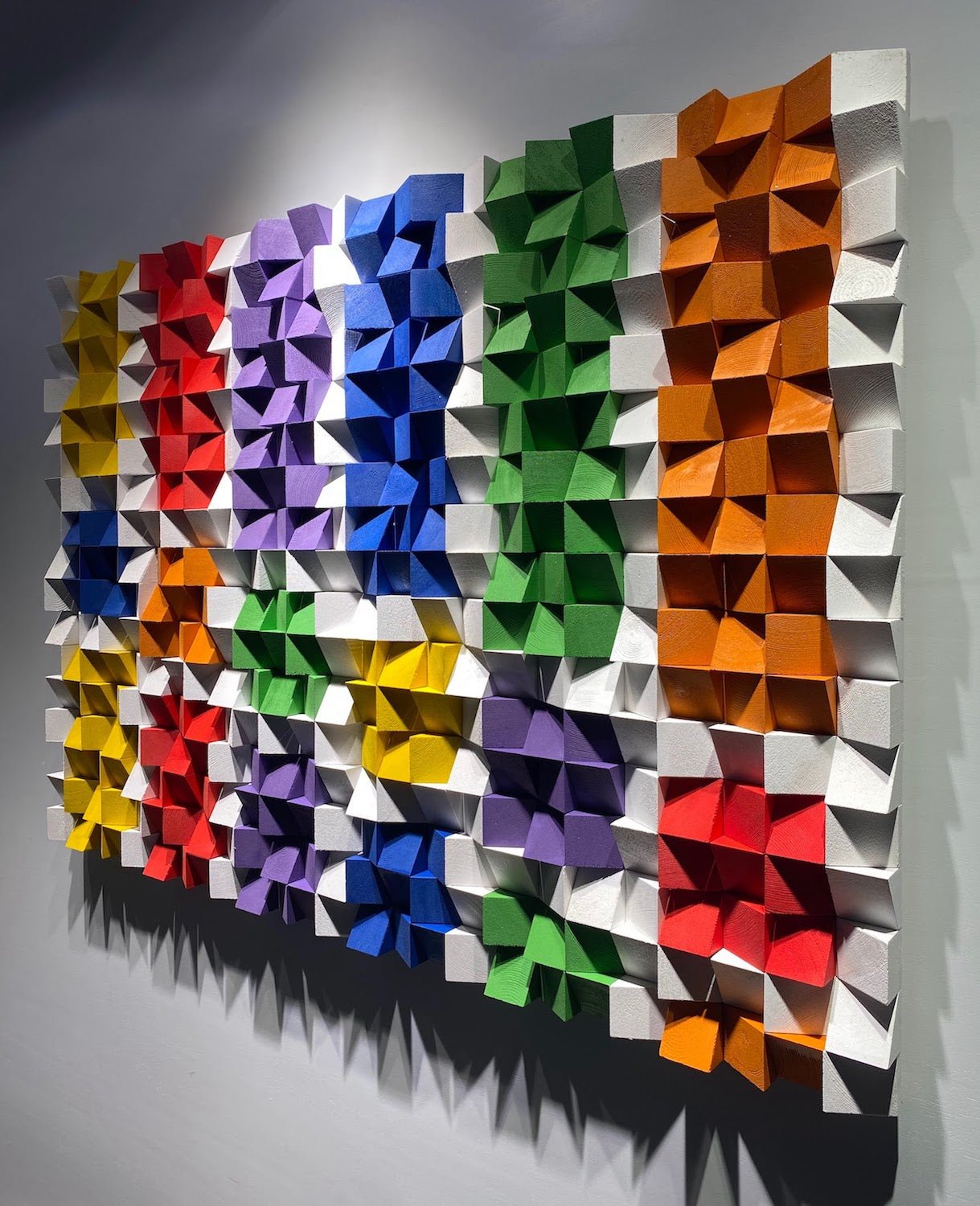 Colorful Wood Wall Panel by Woodeometry