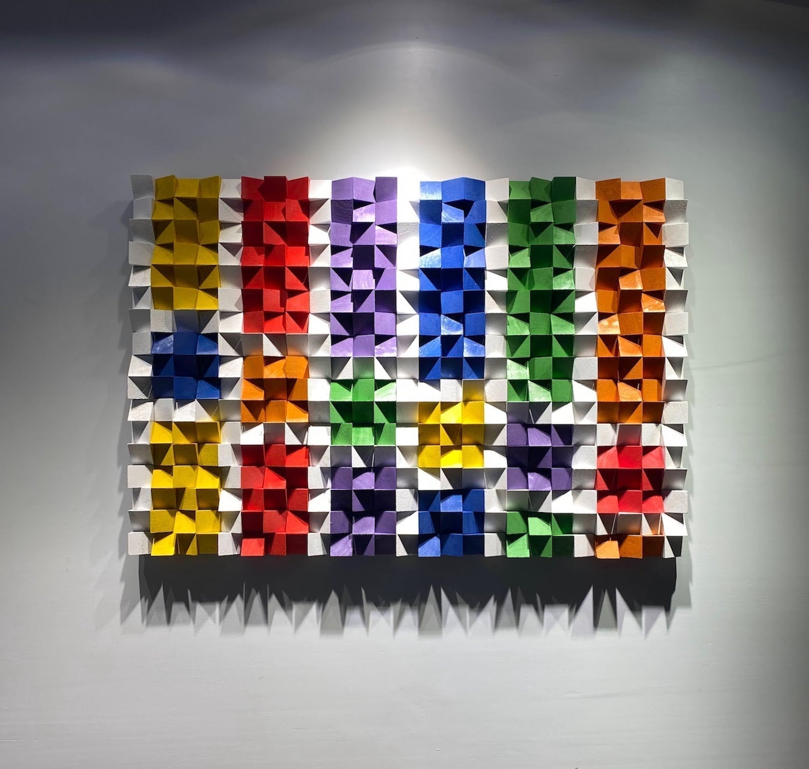 Colorful Wood Wall Panel by Woodeometry