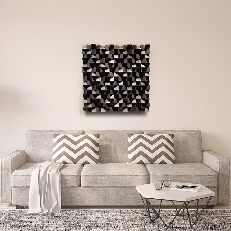 Dark Brown Soundproof Wall Art by Woodeometry