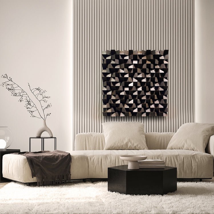 Dark Brown Soundproof Wall Art by Woodeometry
