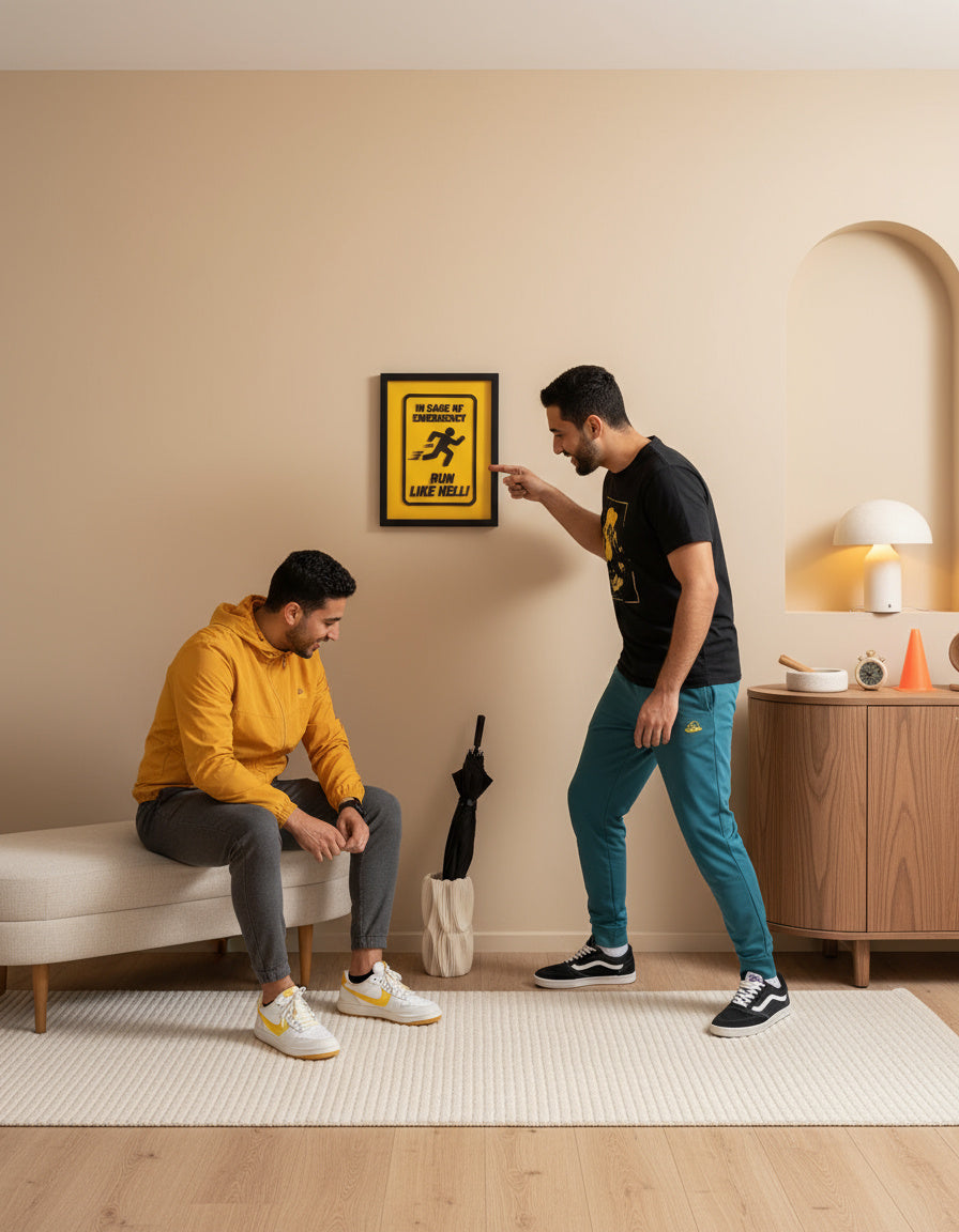 In case of an emergency - RUN LIKE HELL - Wall Art