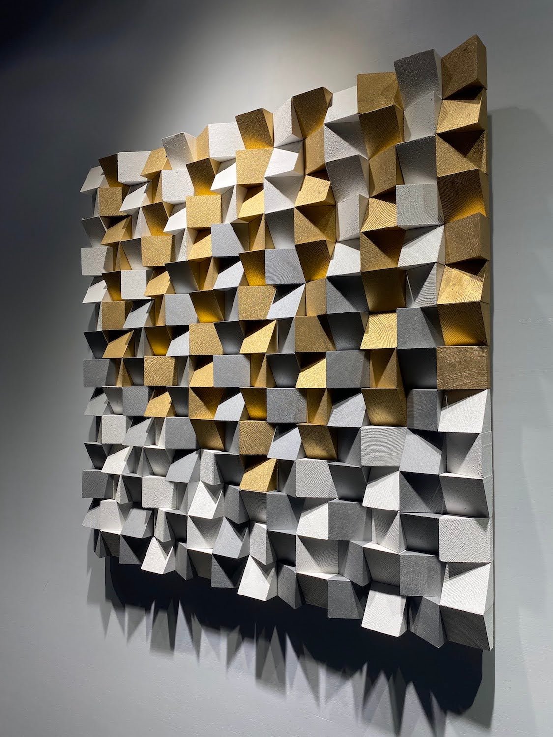 Gold And Silver Acoustic Panel by Woodeometry