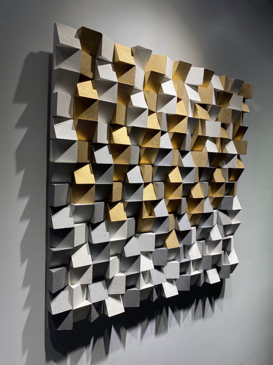 Gold And Silver Acoustic Panel by Woodeometry