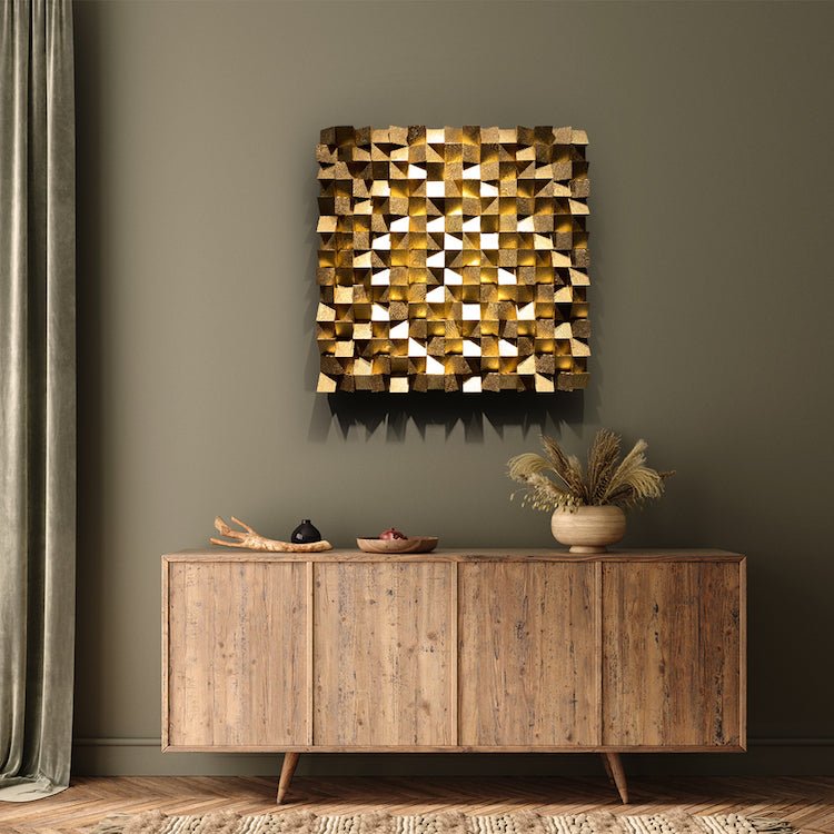 Gold Monochrome Wood Wall Decor by Woodeometry