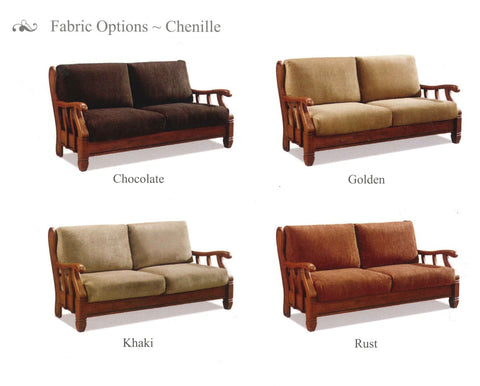 Pisa Wooden Sofa Set Effortless Charm in Khaki & Copper 9917