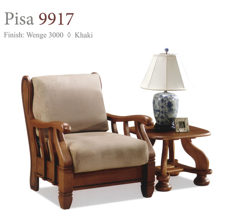 Pisa Wooden Sofa Set Effortless Charm in Khaki & Copper 9917