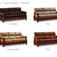 Munich Wooden Sofa Set Warm Comfort in Cream, Rust & Ecru 506