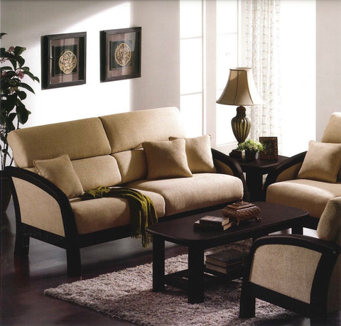 Barcelona Wooden Sofa Set Sophistication in Cream, Pear & LE 9919