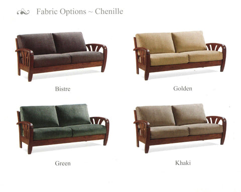 Paris Wooden Sofa Set Glamour in Gold, Green, Khaki & Copper 9916