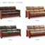 Hamburg Wooden Sofa Set Refined Comfort in Brown, Green, Gold & Khaki 504