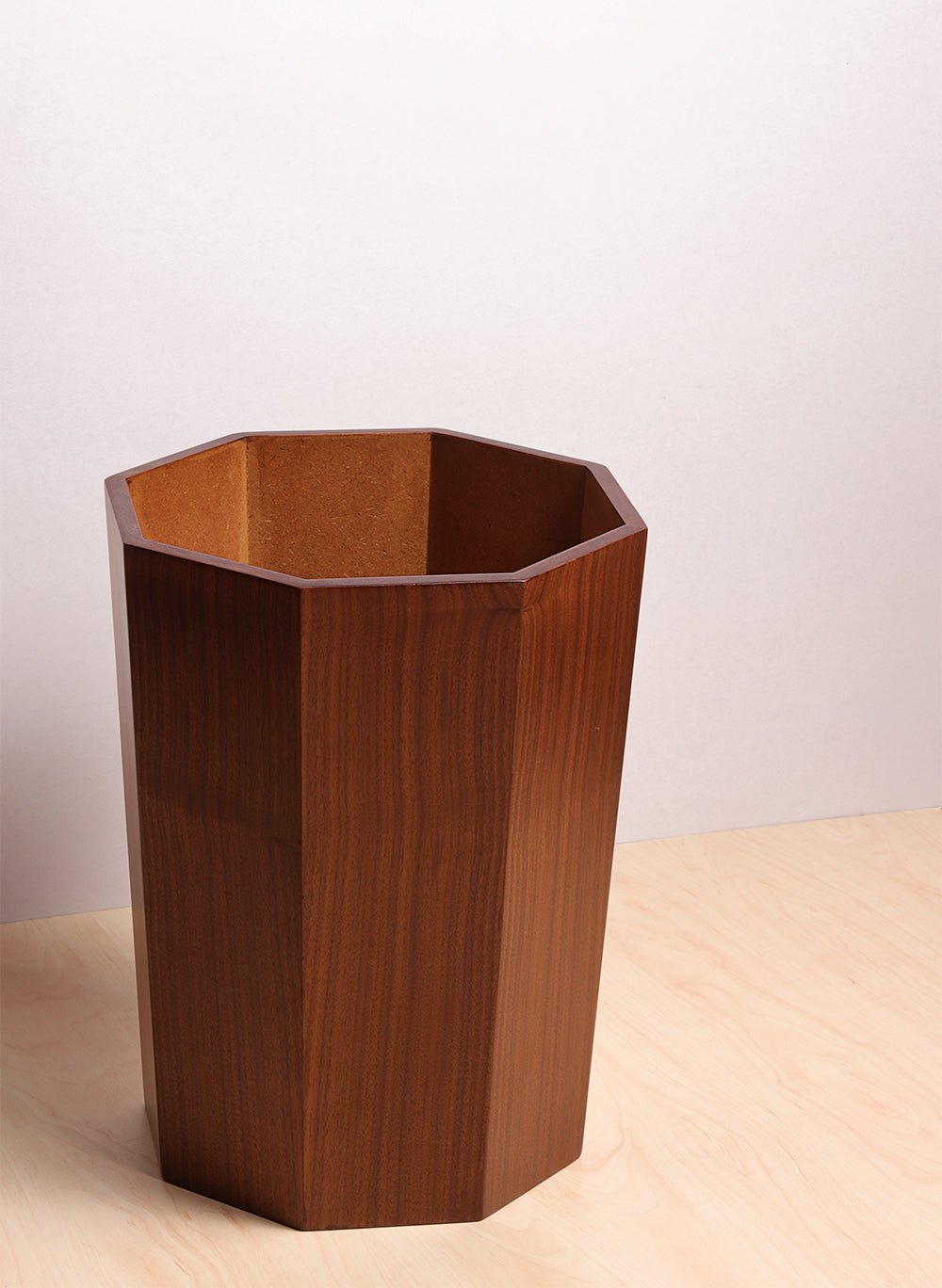 Octagon Wooden Trash Bin