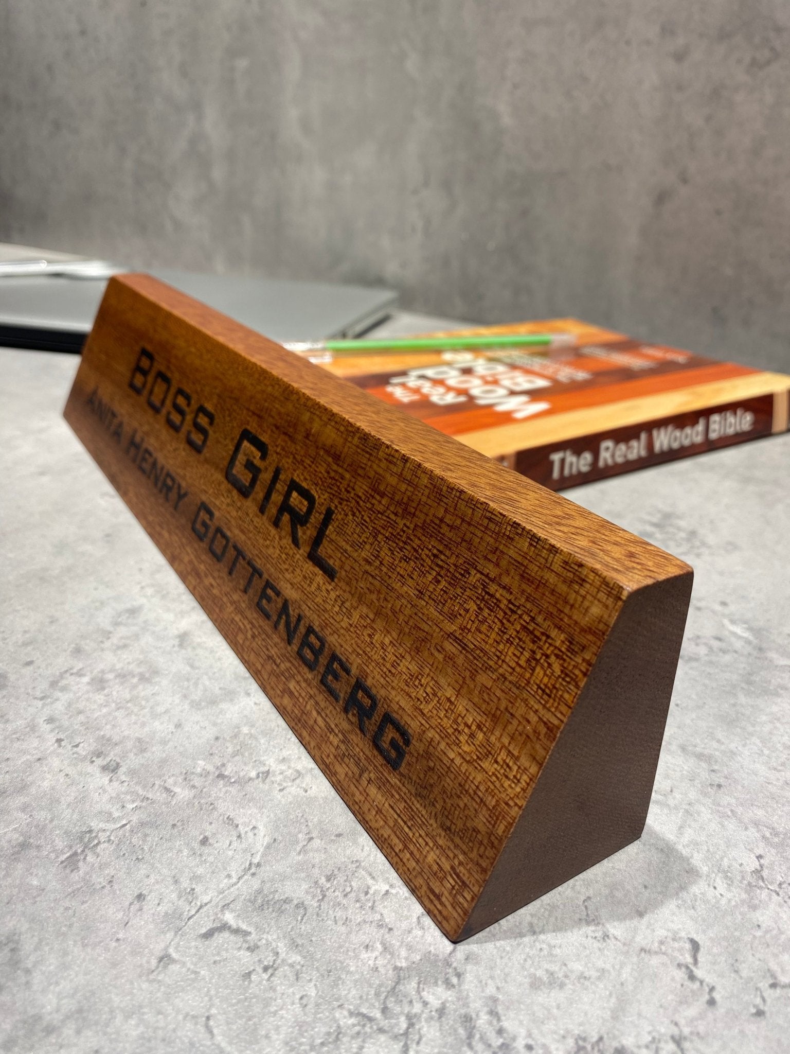 Personalised Wooden Name Tag For Desk