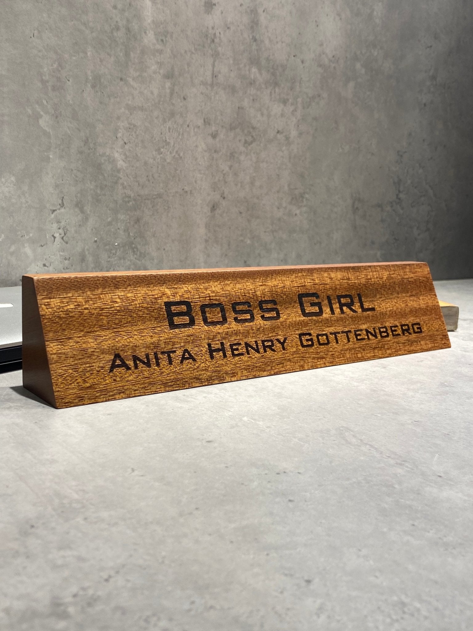 Personalised Wooden Name Tag For Desk