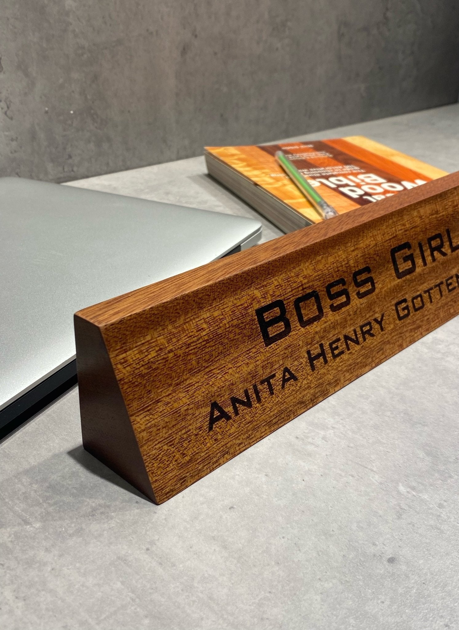 Personalised Wooden Name Tag For Desk