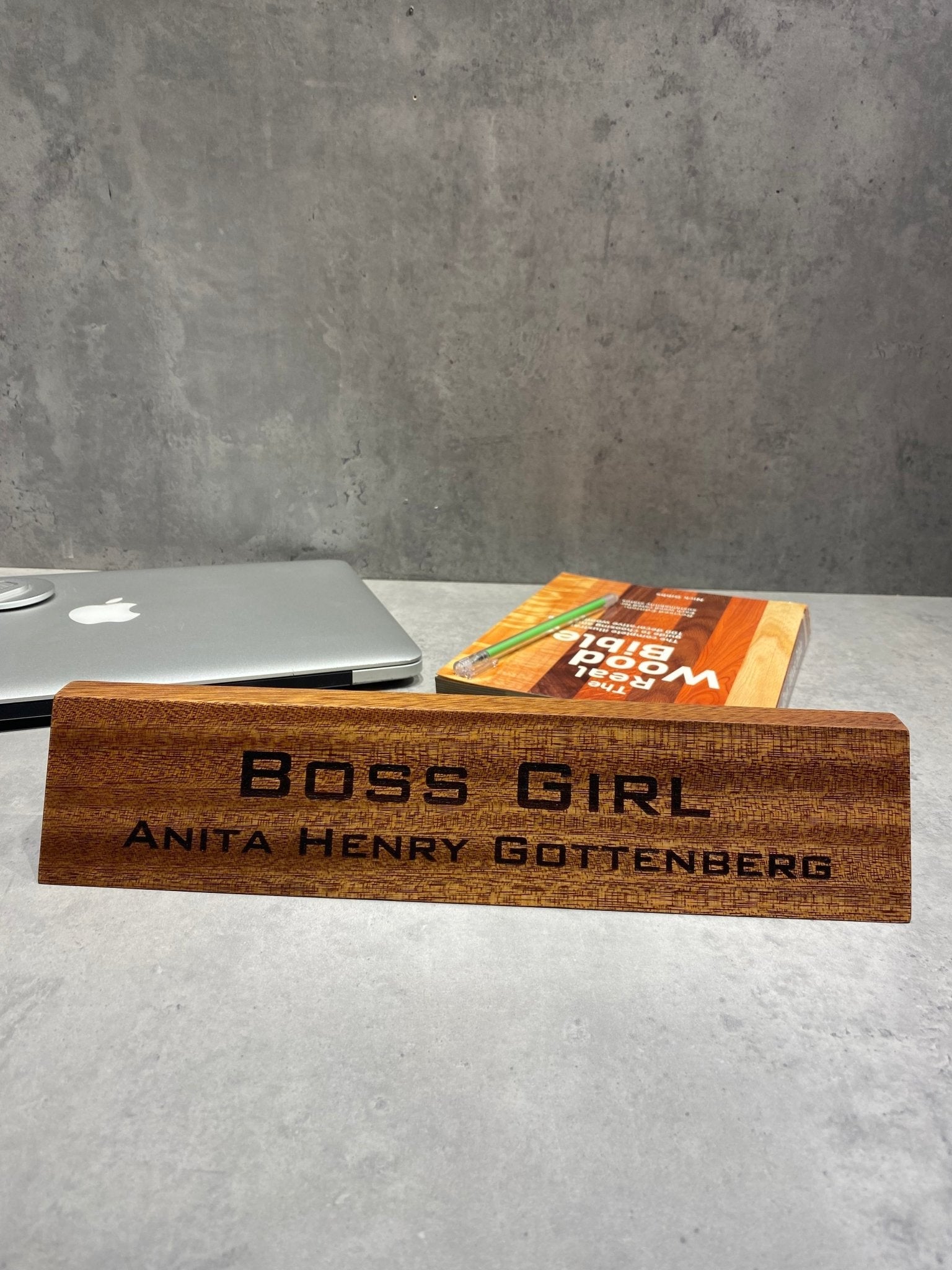 Personalised Wooden Name Tag For Desk