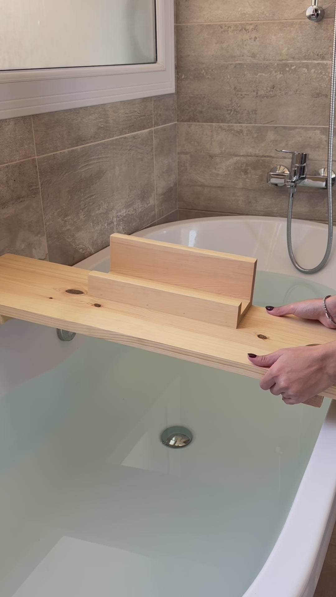 Wooden Bathtub Tray - pine