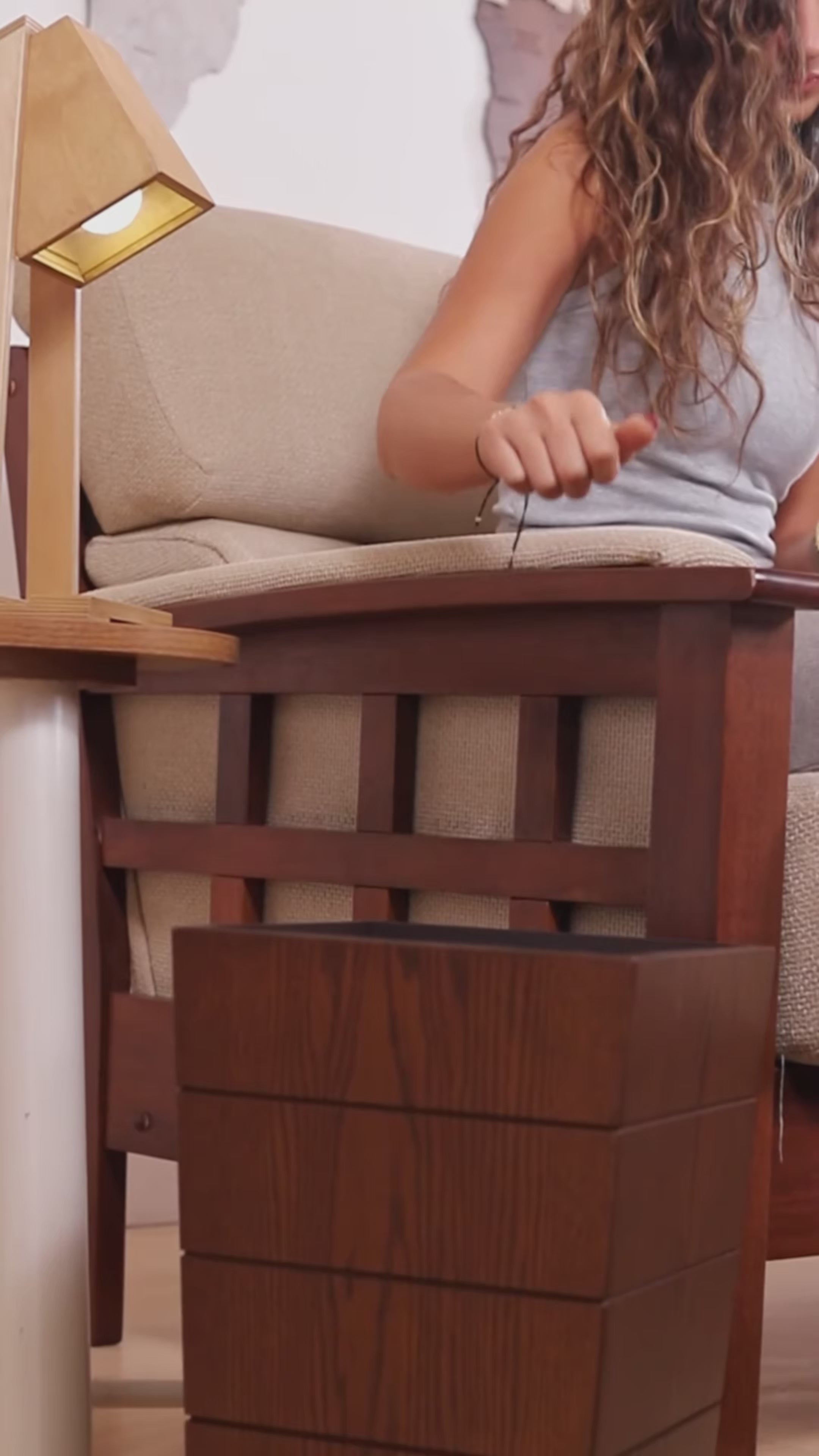 Modern Wooden Trash Bin