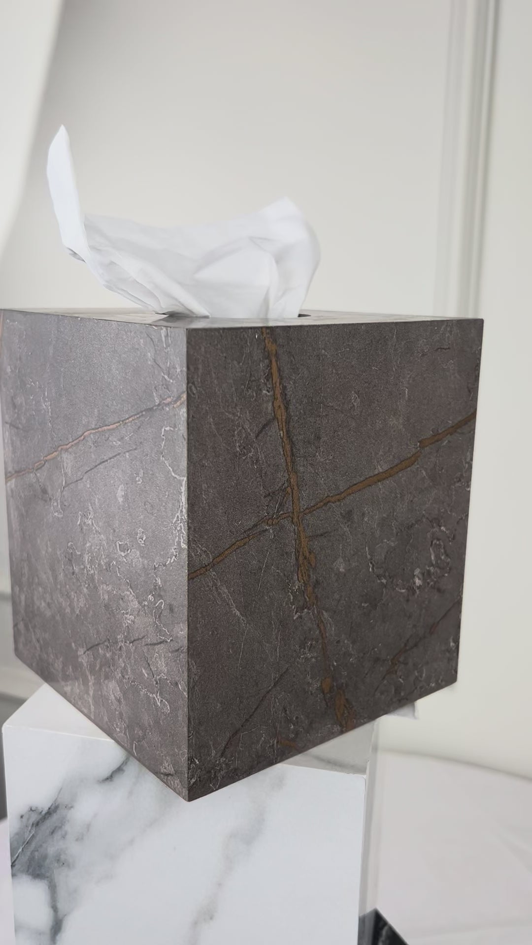 Elegant Marble Texture Square Tissue Box