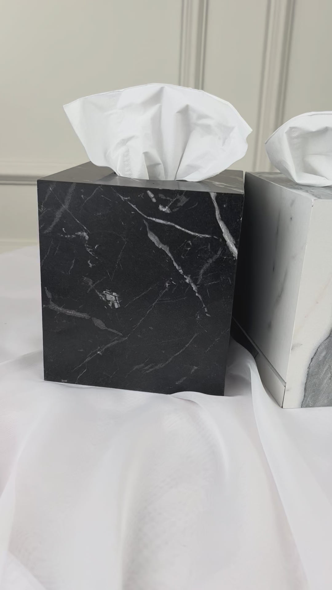 Elegant Marble Texture Square Tissue Box