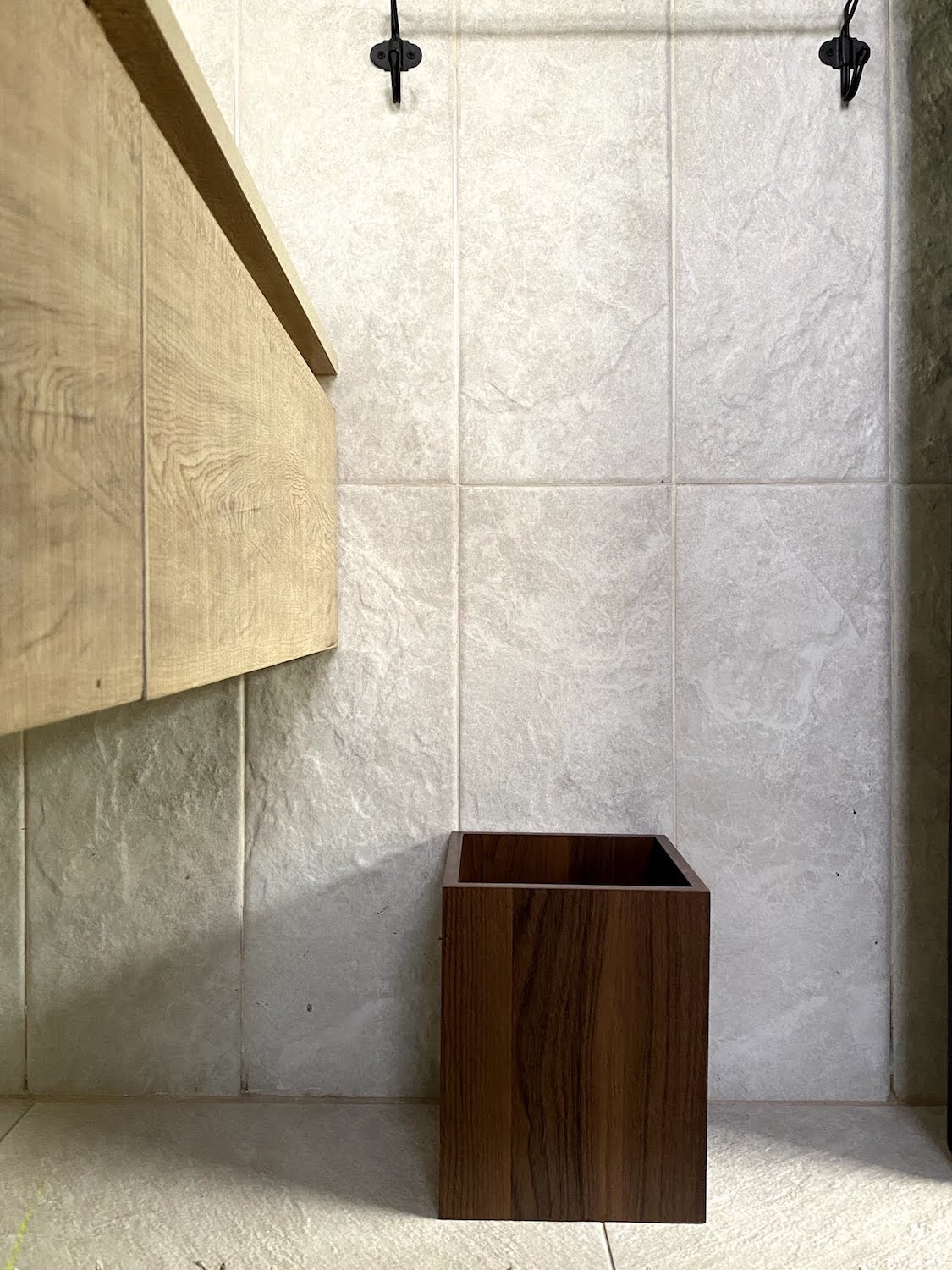 Rectangular Wooden Trash Bin