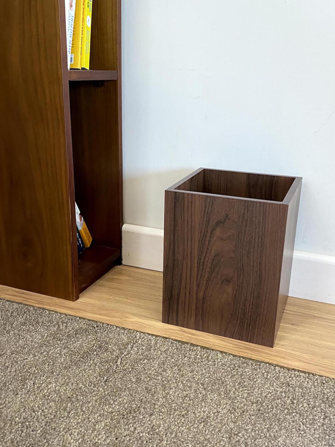 Rectangular Wooden Trash Bin