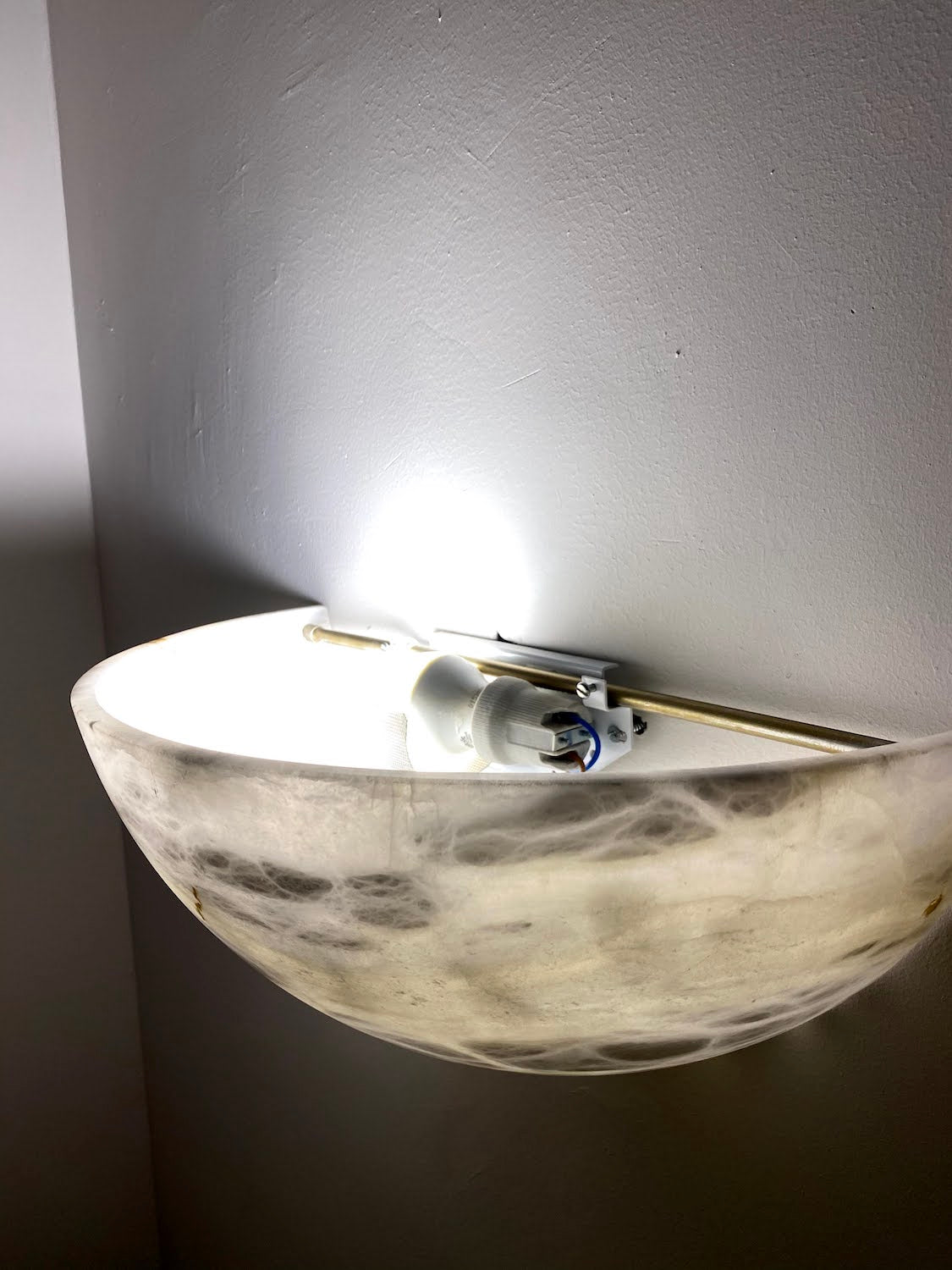 Semi Circle Alabaster Lamp