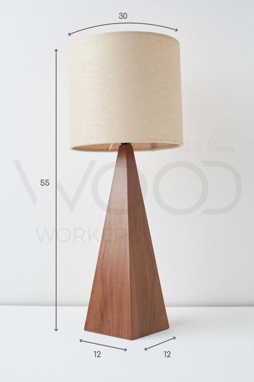 Triangular Wooden Table Lamp