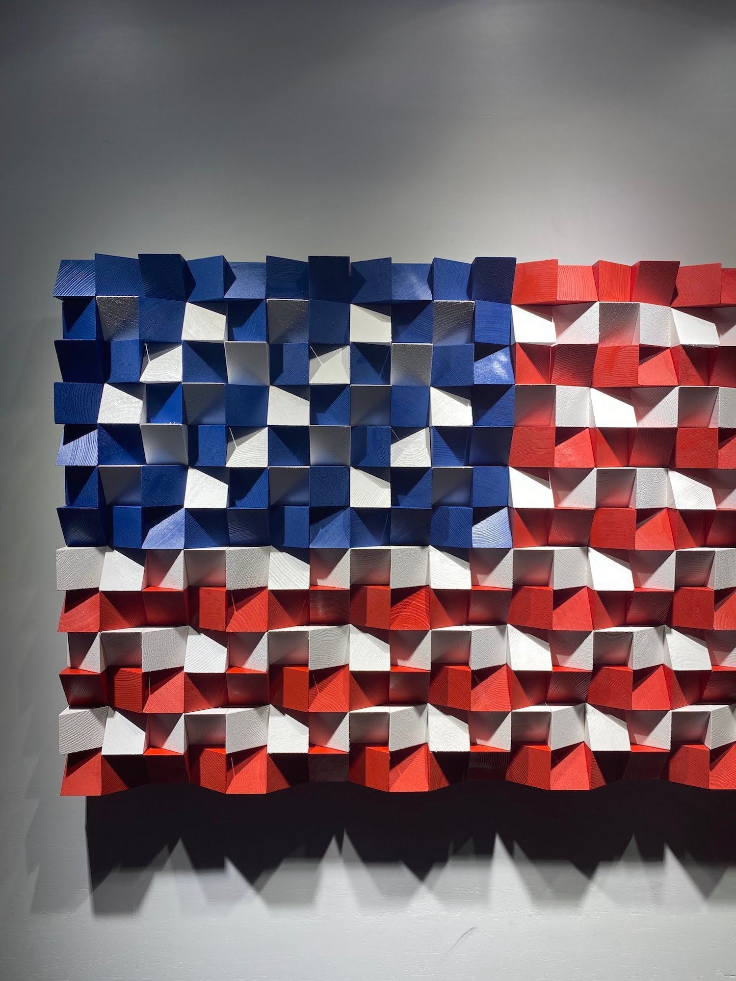 Wood American Flag For Wall by Woodeometry