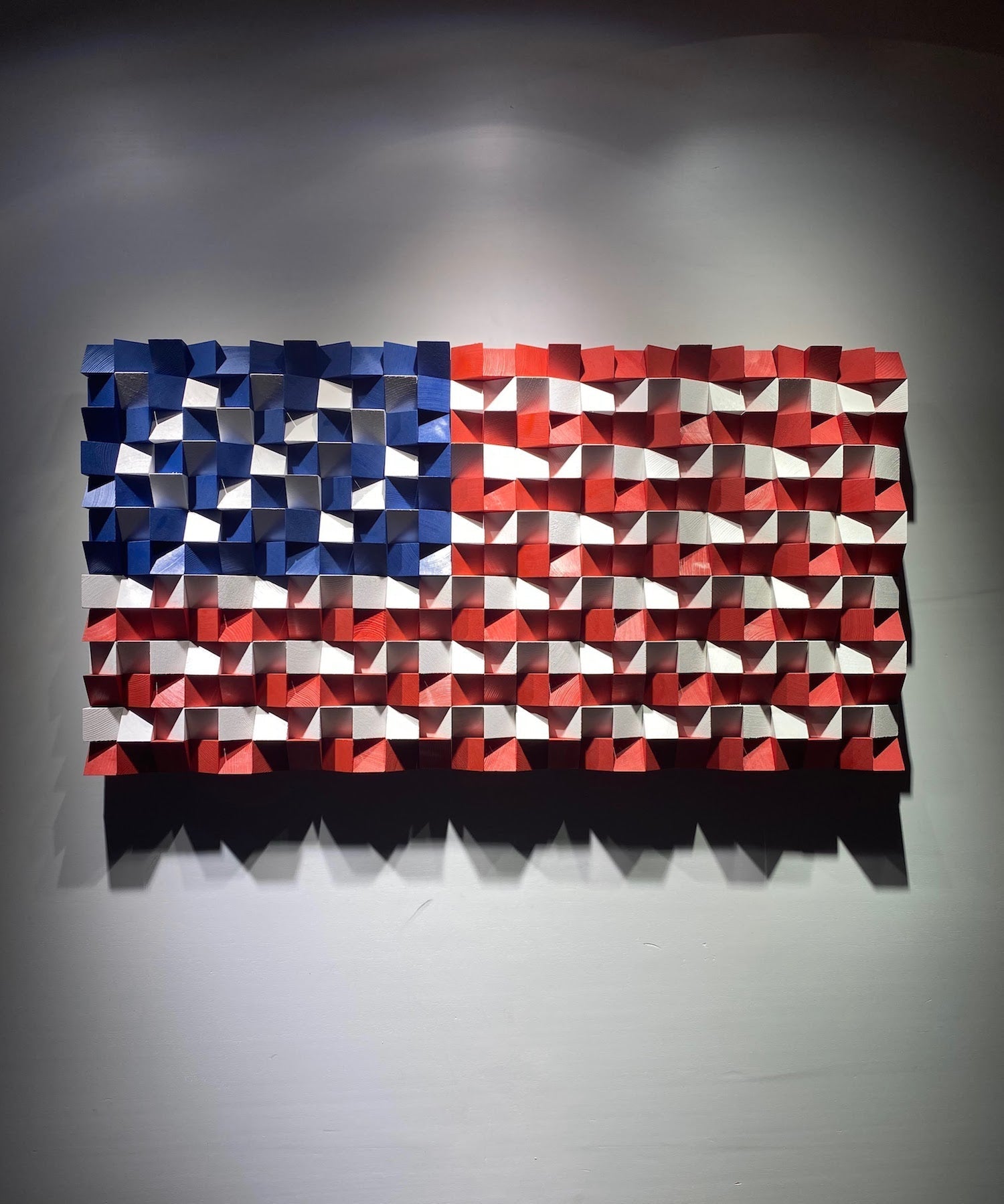 Wood American Flag For Wall by Woodeometry