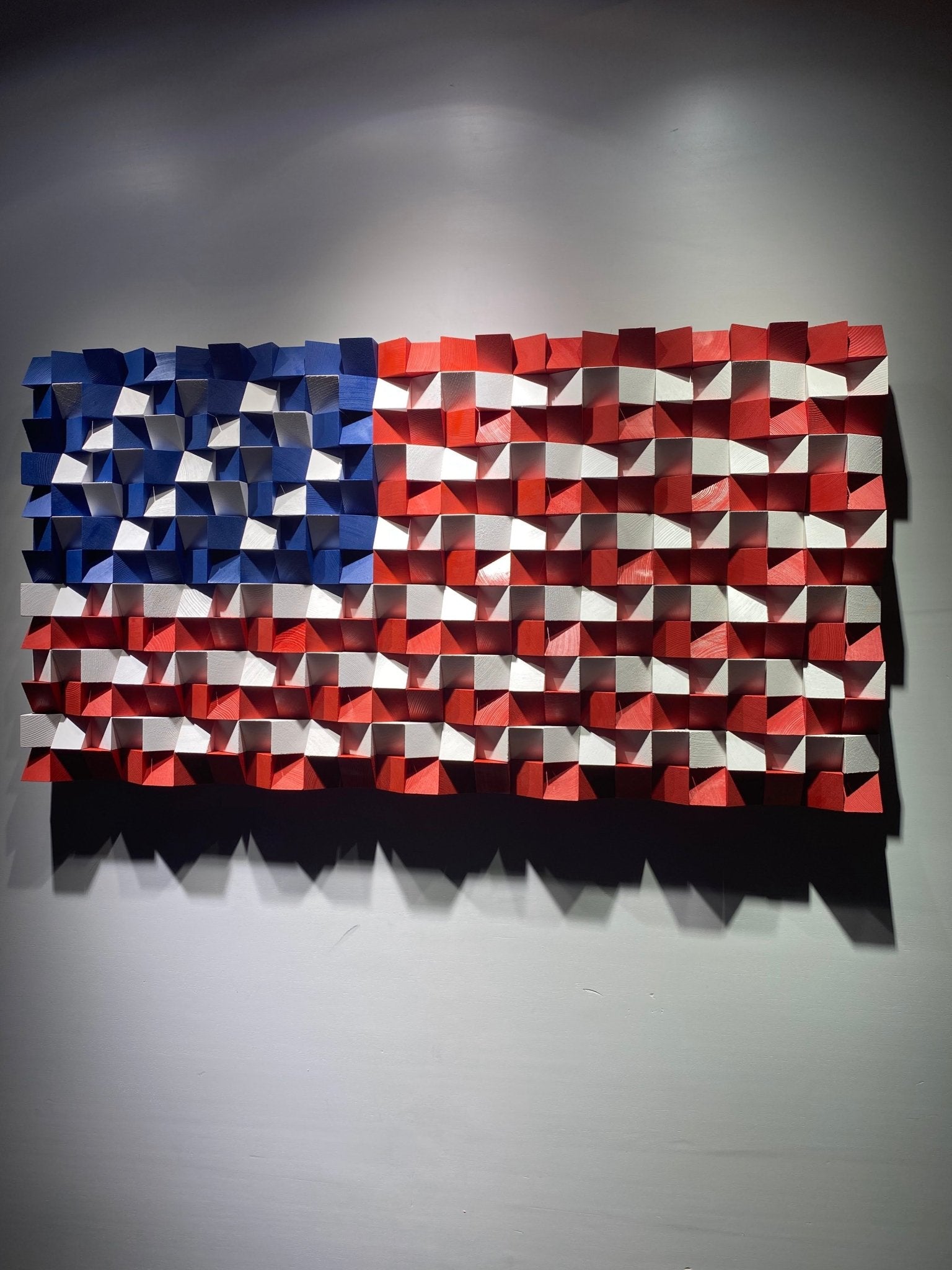 Wood American Flag For Wall by Woodeometry