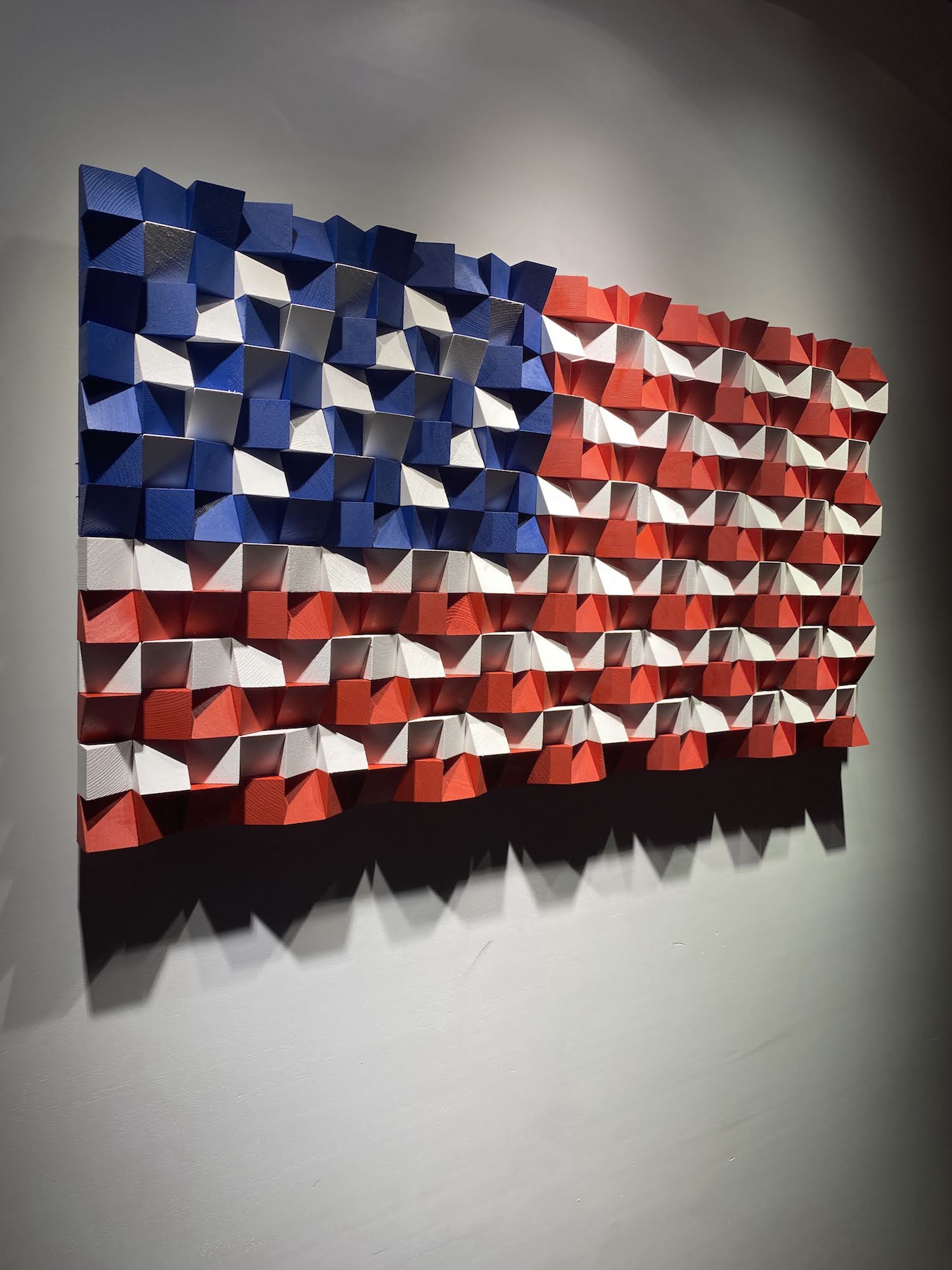 Wood American Flag For Wall by Woodeometry