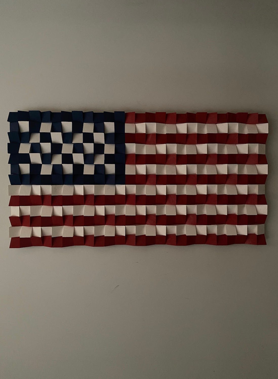 Wood American Flag For Wall by Woodeometry