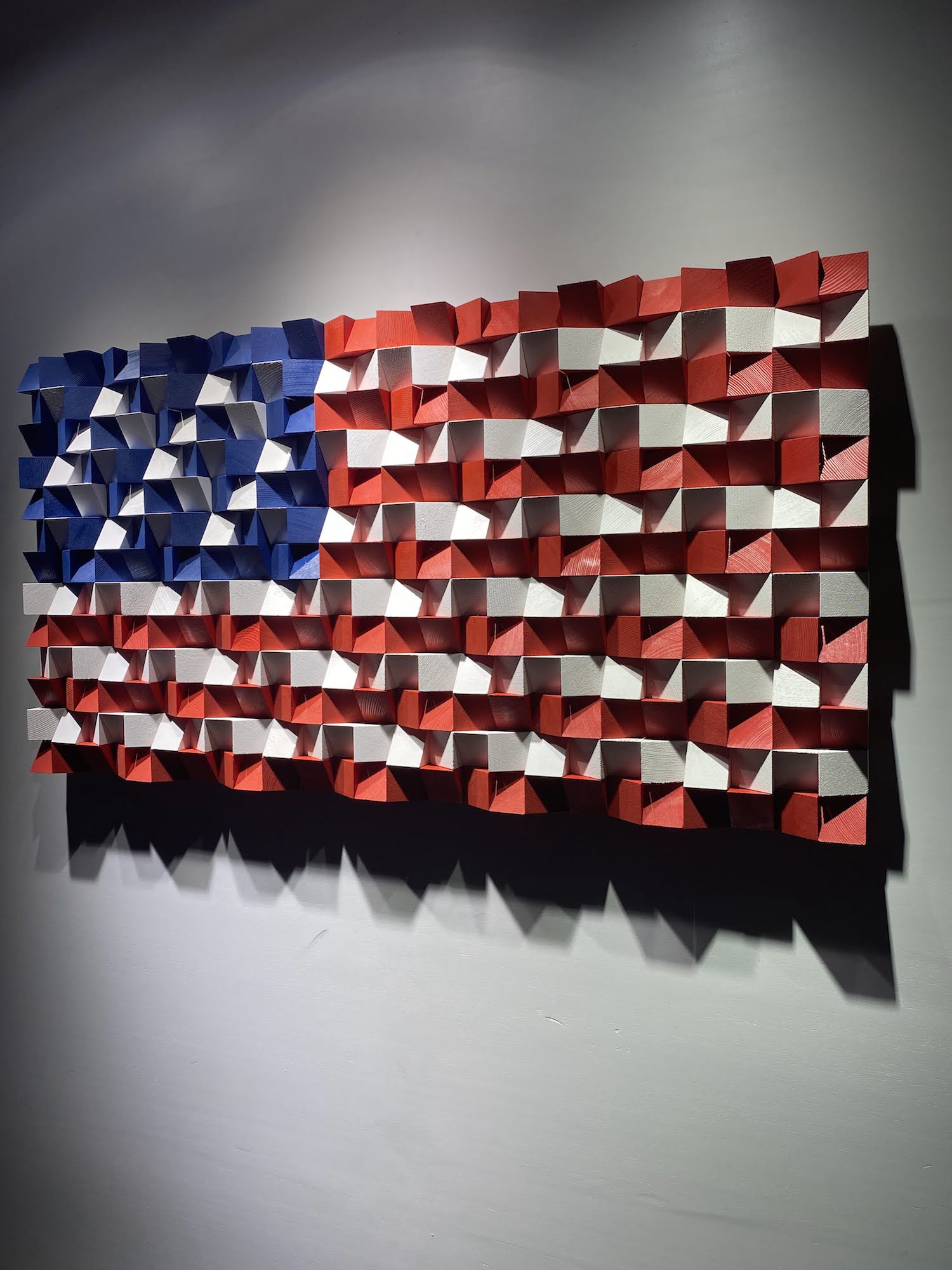 Wood American Flag For Wall by Woodeometry