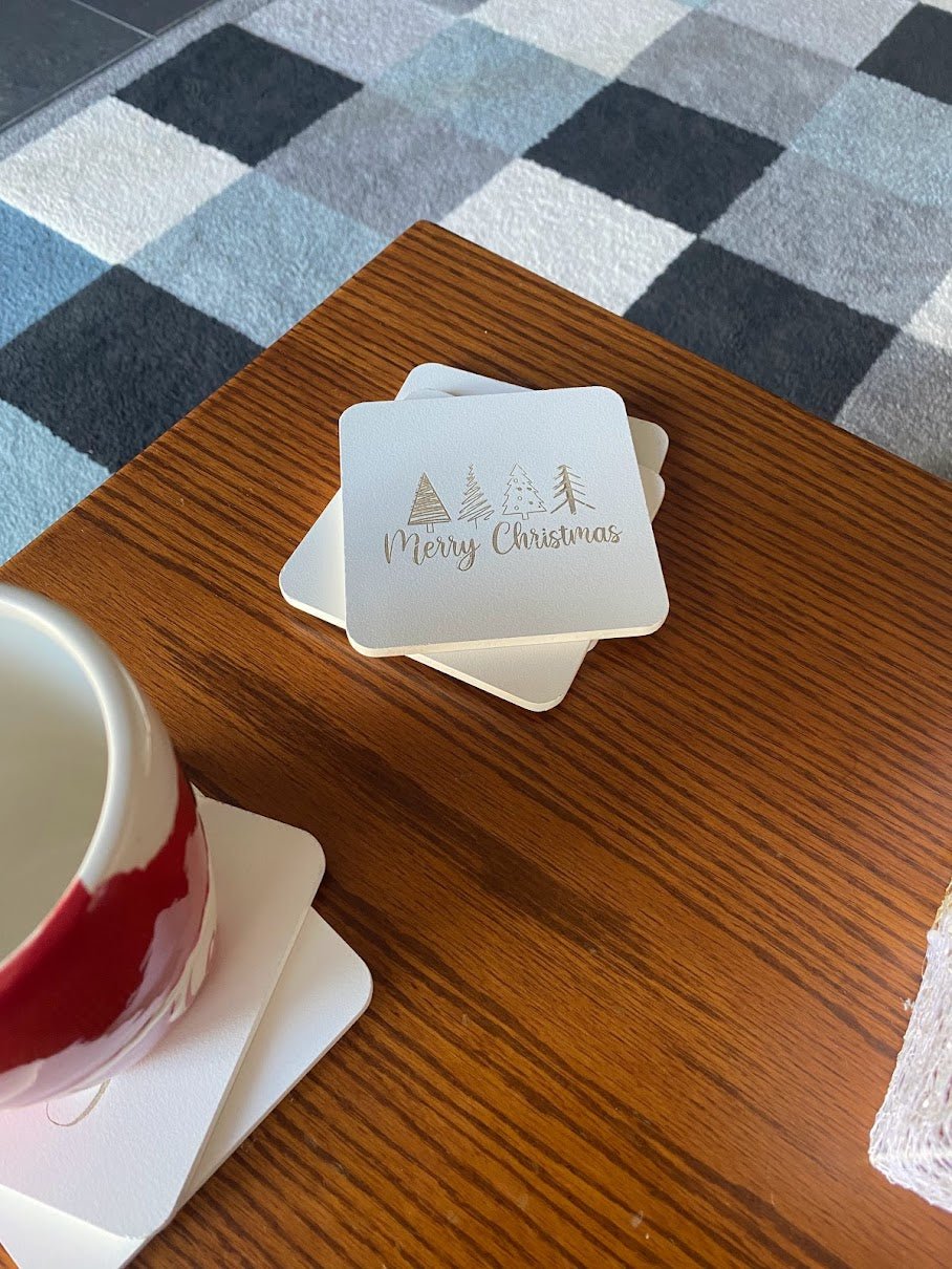 Wooden Christmas Coasters - Set of 6