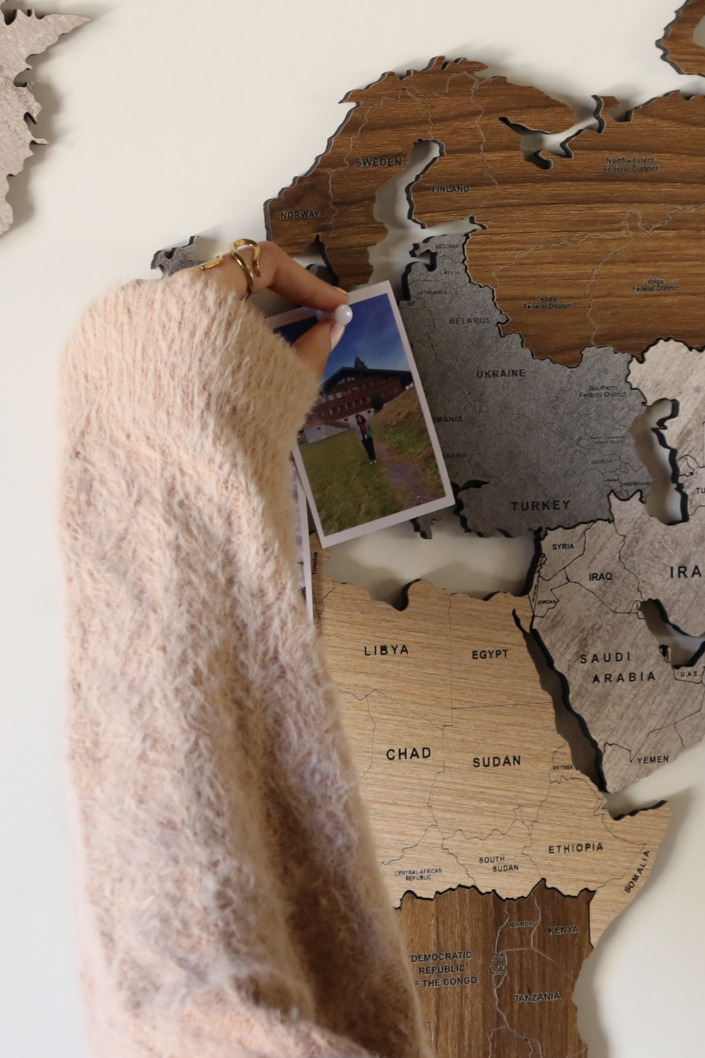 Wooden World Map - Multiple Sizes
