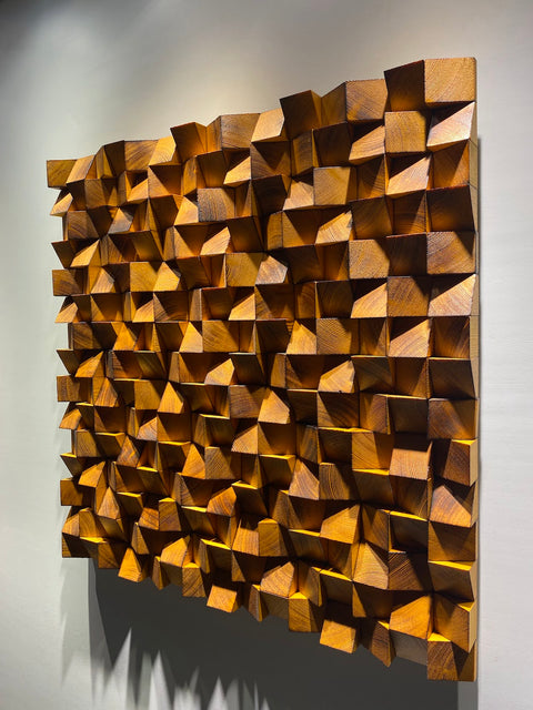 Burnt Wood Acoustic Sound Diffuser by Woodeometry