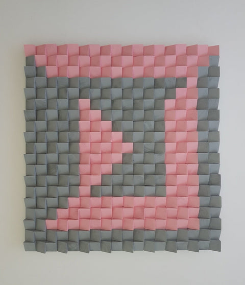 Pink And Gray Wood Wall Art by Woodeometry
