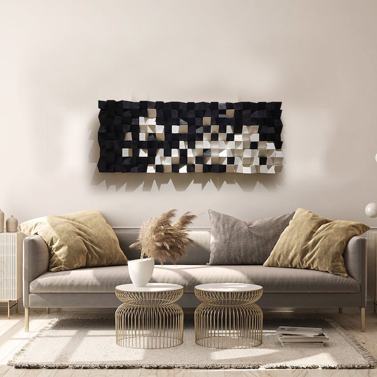 Black And White Sound Diffuser by Woodeometry