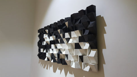 Black And White Sound Diffuser by Woodeometry