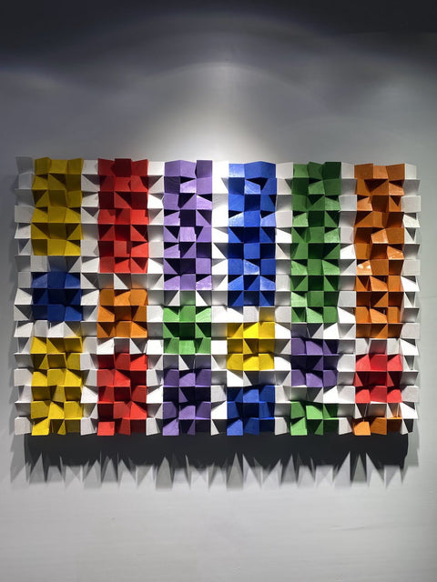 Colorful Wood Wall Panel by Woodeometry