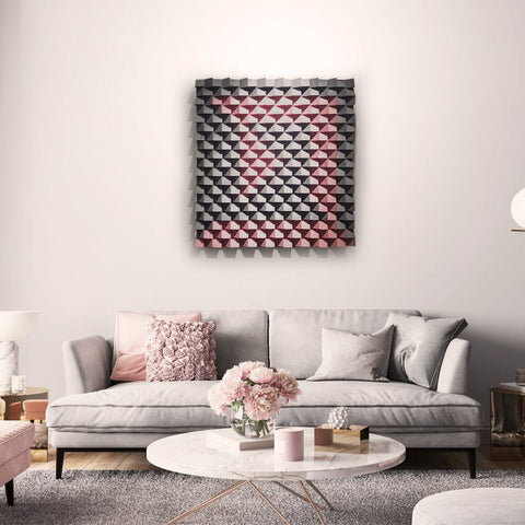 Pink And Gray Wood Wall Art by Woodeometry