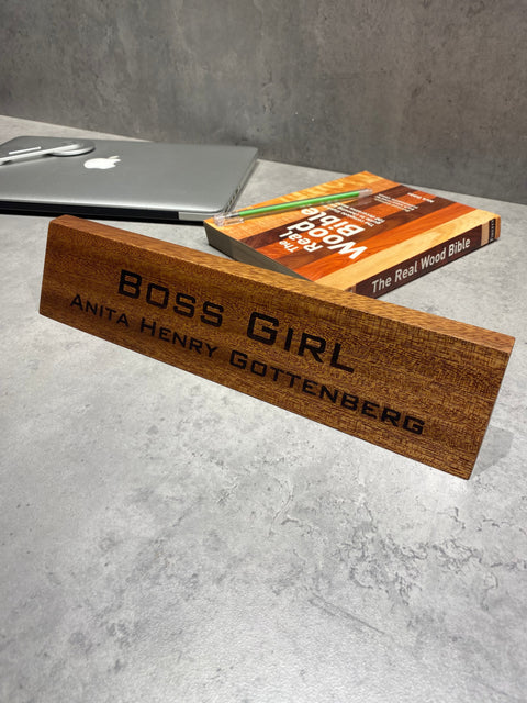 Personalised Wooden Name Tag For Desk