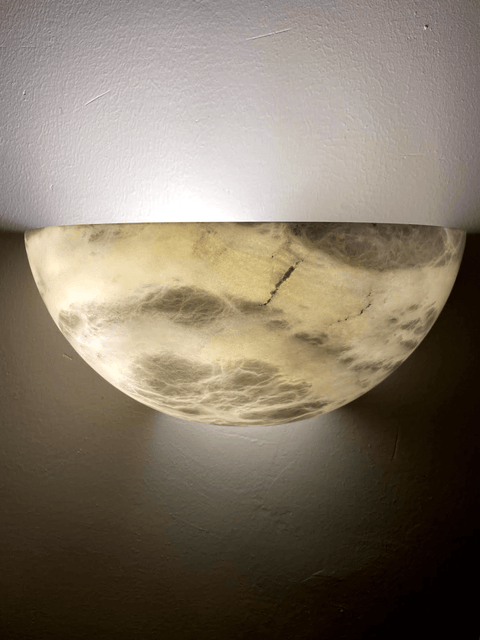 Semi Circular Alabaster Wall Lamp