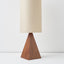 Triangular Walnut Table Lamp