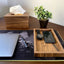 Wooden Office Set of Tray, Trash Bin & Tissue Box